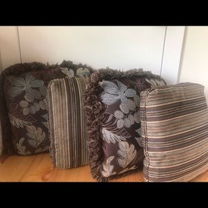 Brown throw pillows